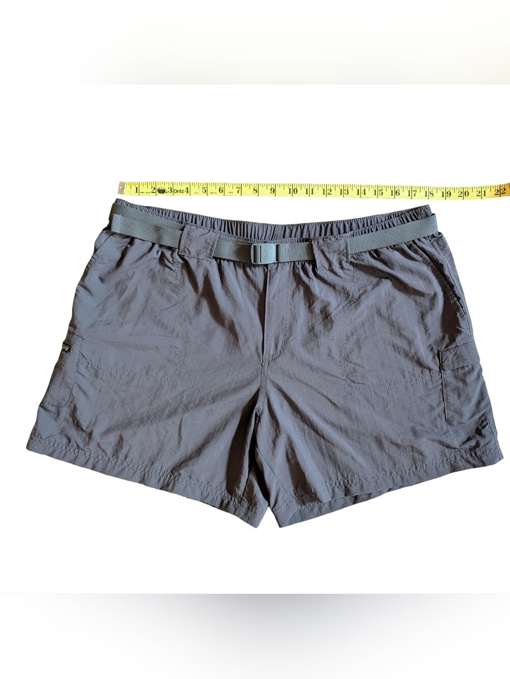 Columbia Cargo Hiking Shorts Elastic Waist Zip Snap Gray XL 6L